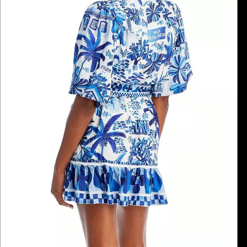 Farm Rio Sweet Rio Mini Dress Off White Size S - Picture 3 of 11